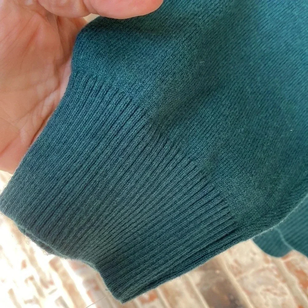 Hawker Rye Hunter Green Cashmere Blend Crew Neck Sweater